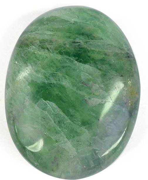 REIKI CRYSTAL PRODUCTS Natural Green Fluorite Crystal Palm Stone Reiki Healing 80-100gm Approx Decorative Showpiece  -  5 cm