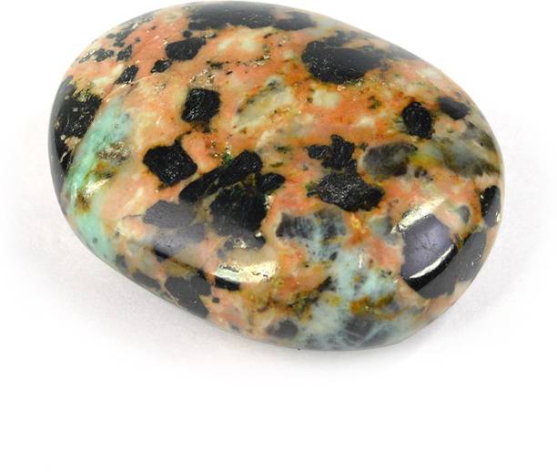 REIKI CRYSTAL PRODUCTS Natural Chrysocolla Crystal Palm Stone Reiki Healing 80-100gm Approx Decorative Showpiece  -  5 cm