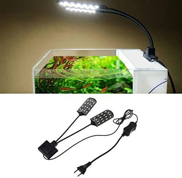 VAYINATO X7 Aquarium Fish Tank Double Heads Plant Grow White LED Creative Clip On Light Aquarium Tool
