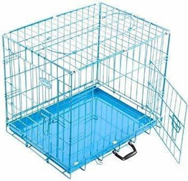 DogTrust Single-Door Folding Metal Dog 18 Inch Cage with Paw Protector Cage Seed Catcher