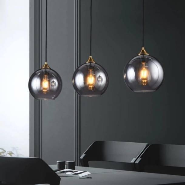 Brightlyt BrightLyt Black Smoke Glass Ceiling Hanging Pendant Light Lamp (Pack of 3) Pendants Ceiling Lamp