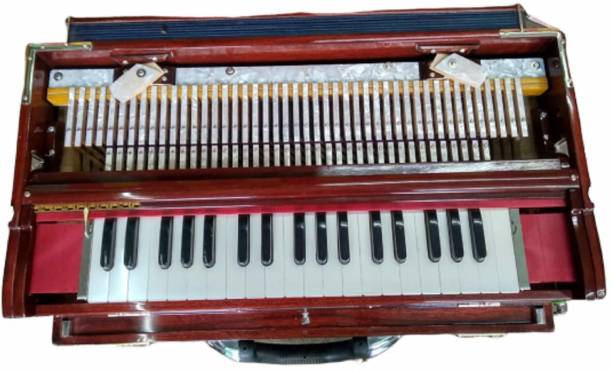 MAYAMUSICALS 9 Scale Changer (with Coupler) Box Harmonium with 3 set of PREMIER Reeds 3.75 Octave Hand Pumped Harmonium