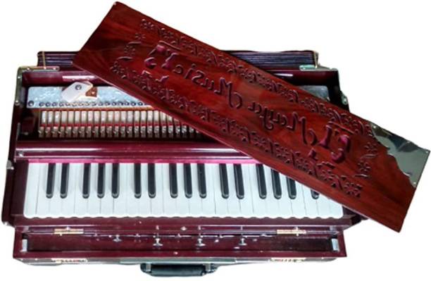 MAYAMUSICALS Professional Quality Box Harmonium with 2 set of Reeds 3.5 Octave Hand Pumped Harmonium