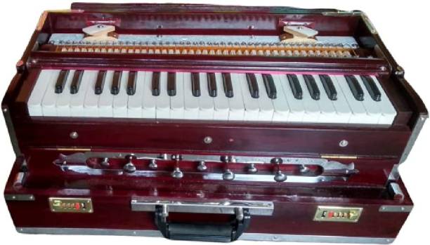 MAYAMUSICALS Professional Quality Box Harmonium with 3 set of Reeds 3.5 Octave Hand Pumped Harmonium