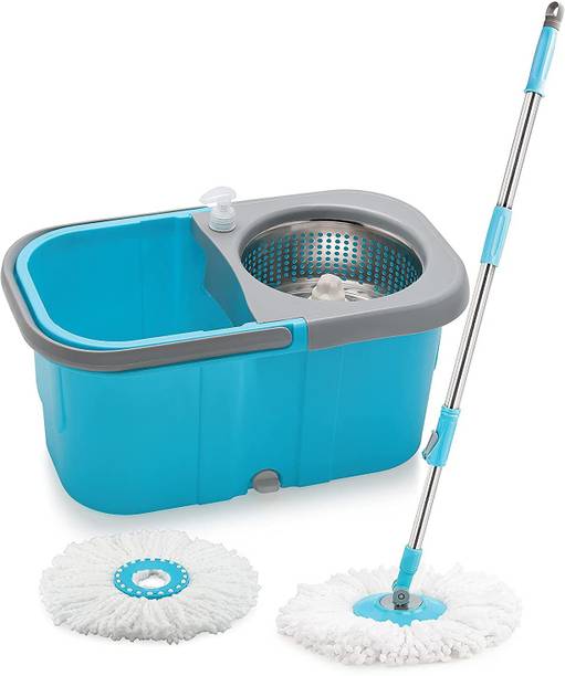 HALSEY S320 UltraSpin Spin Mop Bucket – Spin Mop Disk withMicrofiber Mop Adjustable Mop Mop Head and Rod