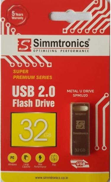 Simmtronics USB Flash Drive with Metal Body,32 GB Pen Drive 32 Pen Drive Compatible with Desktop Computer, Laptop, Mobile, Television USB 2.0 Metal Case