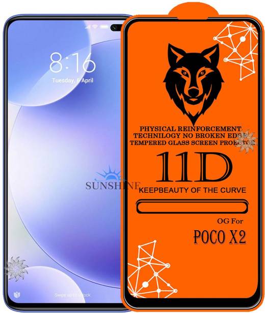 SUNSHINE Tempered Glass Guard for POCO-X2 Edge to Edge Tempered Glass