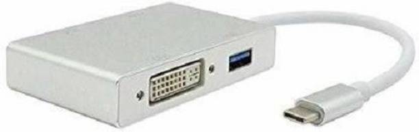 SINGING NOISE  TV-out Cable Type c to hdmi/vga/dvi/usb Type C HUB (White, For MacBook)
