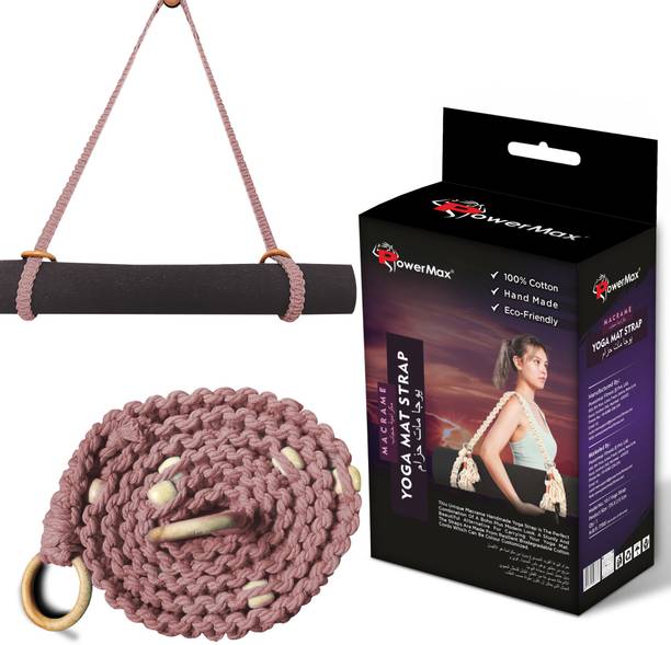 Powermax Fitness YS-1-DL 100% Cotton Macramé Boho style Hand Woven Yoga Mat Cotton Yoga Strap Cotton Yoga Strap
