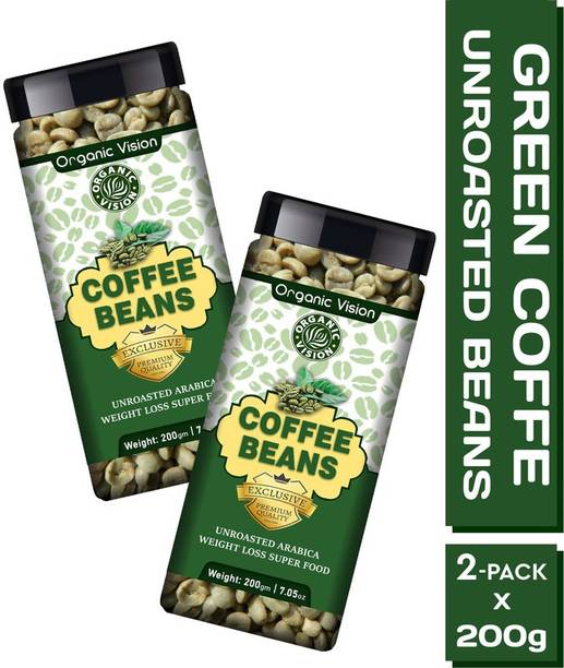 Organic Vision Organic Green Coffee Beans for Weight & Fat Loss - 200 g Coffee Beans