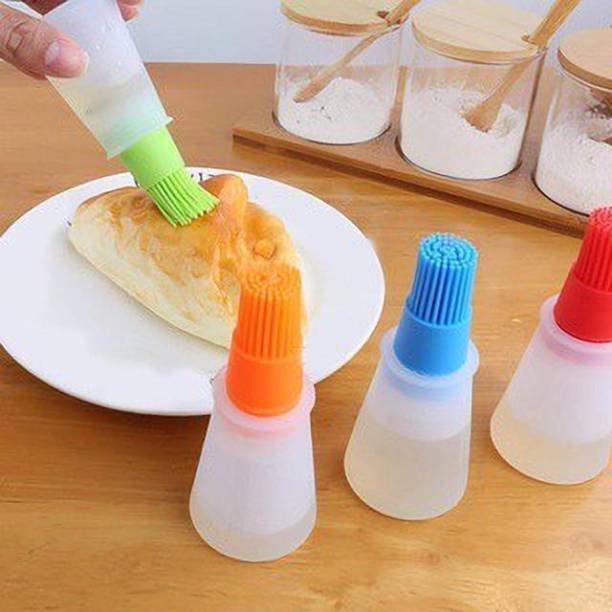 Balaji Impex Silicone Oil Dispenser Bottle Round Cooking Kitchen Pastry Oil Brush Silicone Round Pastry Brush