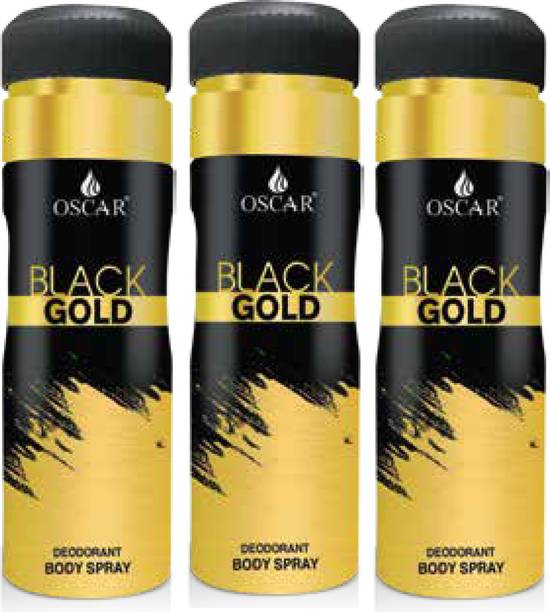 OSCAR Black Gold Deo 200 ml (3 Pc) Deodorant Spray  -  For Men & Women