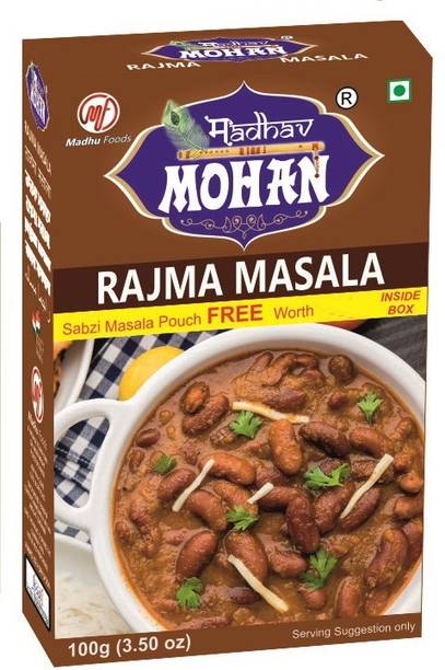 Madhav Mohan Rajma Masala 100% Pure & Natural Box 100gm (Pack of 1)