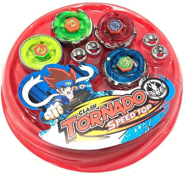 Jo Baby New 4 in 1 Metal Beyblade Toy Set with Stadium and 2 Launchers