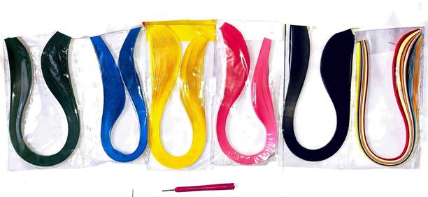 KHUSHA CREATIONS Quiling Strips (600 strips approx.) With Quiling Needle