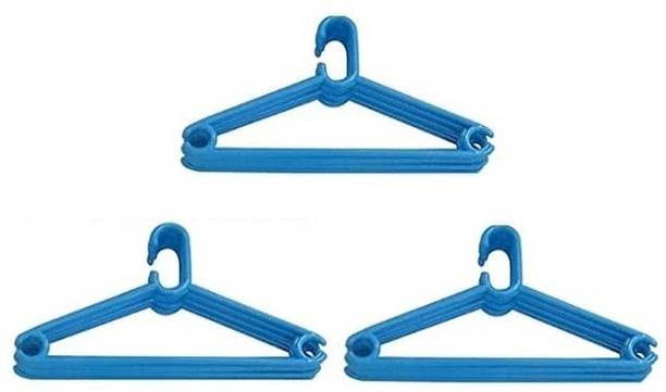 Homix Plastic Hanger Pack of 18 Pcs. (Blue) Cloths Strong and Durable Blue Car Coat Hanger