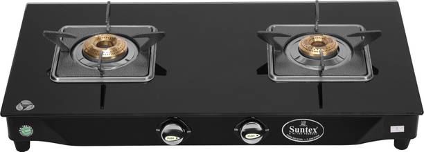 Suntex Steel Manual Gas Stove (2 Burners) Glass Manual Gas Stove