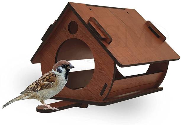 Flyvill Bird House for Balcony and Garden Hanging for Bird Nest for Balcony Wooden Small Swing