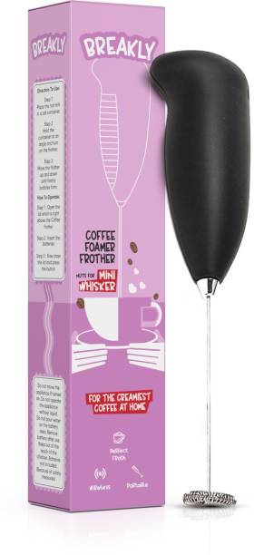 Breakly by Breakly Coffee Foamer Frother| ABS material handle| Wireless| Portable 100 W Hand Blender