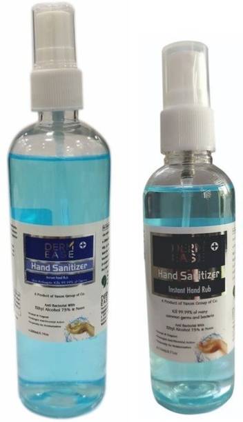 DERMEASE With 100% Guaranteed Germ Free  Pack Of 200ml & 110ml Mist Spray Hand Sanitizer Bottle