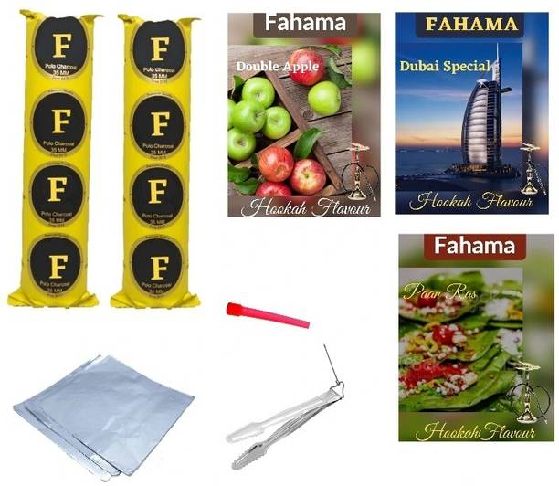 FAHAMA MAGIC COIL PAAN DUBAI DOUBLE APPLE FLAVOR CHIMTA FOIL MOUTH TIP COMBO PAAN RAS, DUBAI SPECIAL, DOUBLE APPLE Hookah Flavor