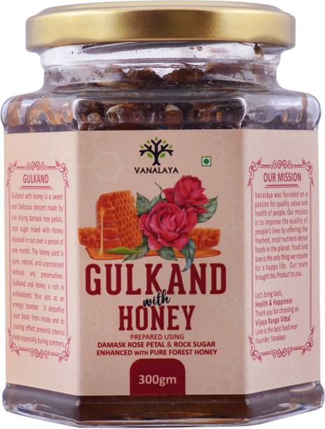 Vanalaya Natural Organic Gulkand With Honey Prepared Using Damask Rose & Forest Honey