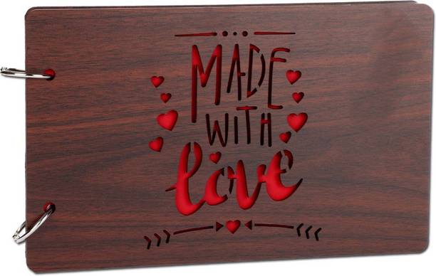 shashank elegent made with love wooden designer valentines day couple gift scrapbook Album