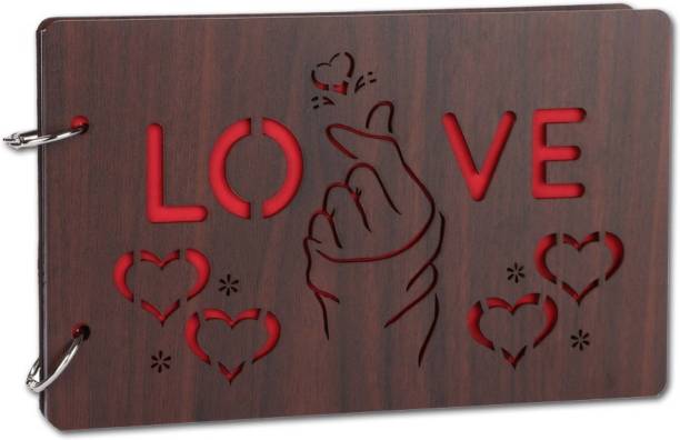 shashank elegent wooden hand love designer valentines day couple gift scrapbook Album