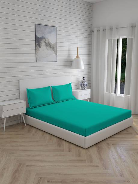 Layers 144 TC Cotton King Solid Flat Bedsheet