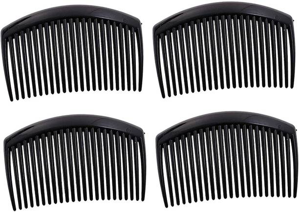 Yeahmom Black Hair Comb slide Clip Hairpin Side Combs- Pack of 4 Hair Pin (Black) Hair Clip
