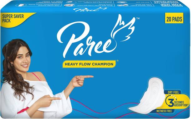 Paree Dry Feel Regular Pads For Heavy Flow And 3 Seconds Absorption Sanitary Pad