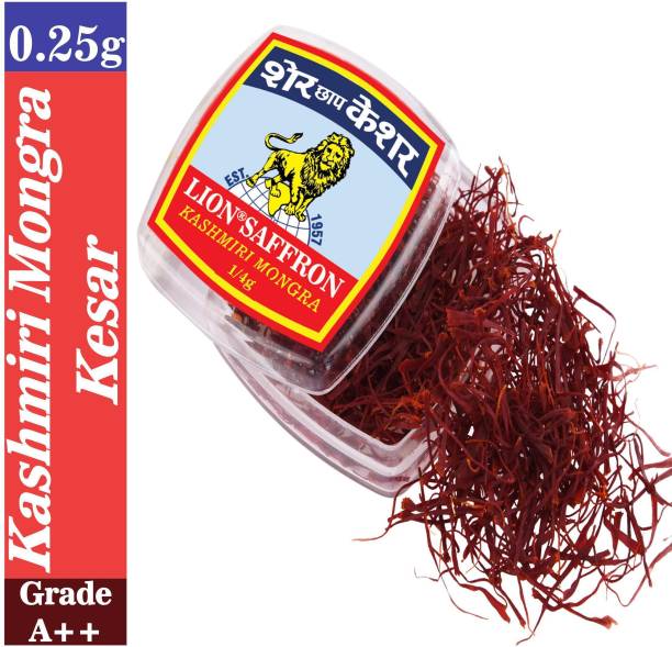 LION Saffron 0.25g Pure Kashmiri Mongra Kesar Grade A++ for Pregnancy, Cooking & Skin