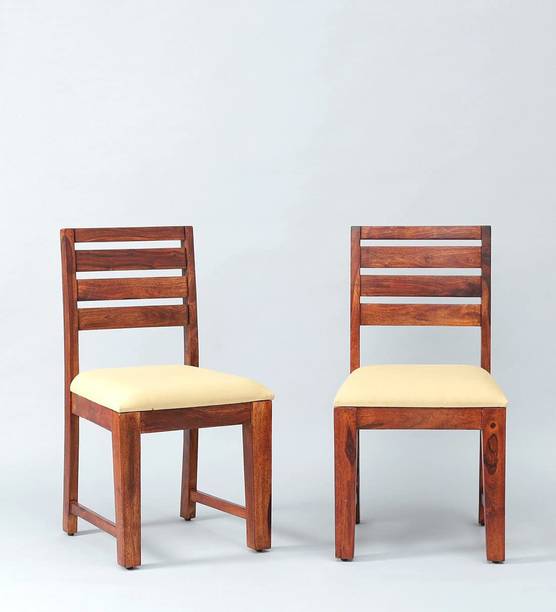 Wood Print Dining Chair Set of 2 | Study Chair with Cushion for Dining Chair & Office Chair Solid Wood Dining Chair