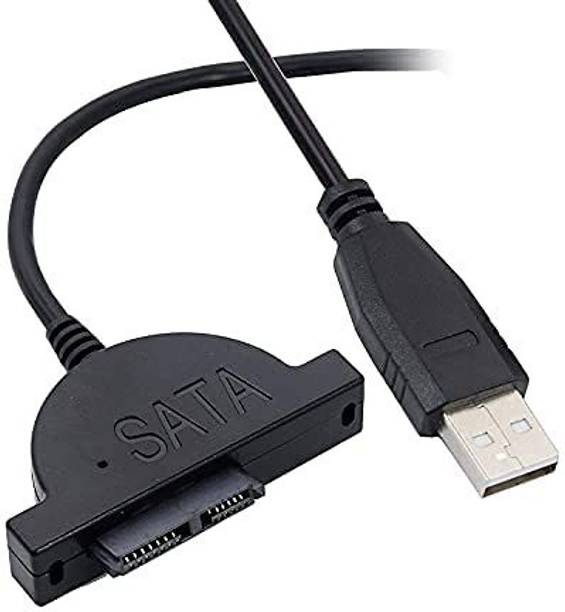 InfiDeals USB 2.0 7+6 13 Pin Slimline SATA Laptop CD/DVD ROM Optical Adapter Cable (30cm) USB to SATA Laptop Accessory