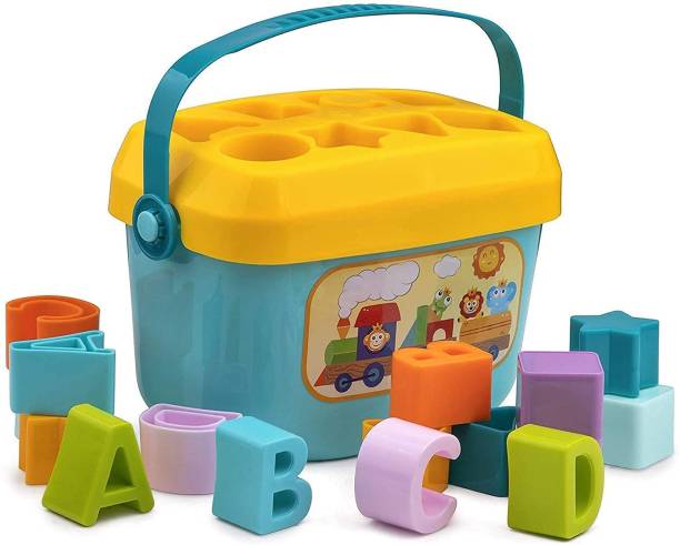 J K INTERNATIONAL Baby First Blocks Color & Shape Toy Educational Sorting Box for Kids