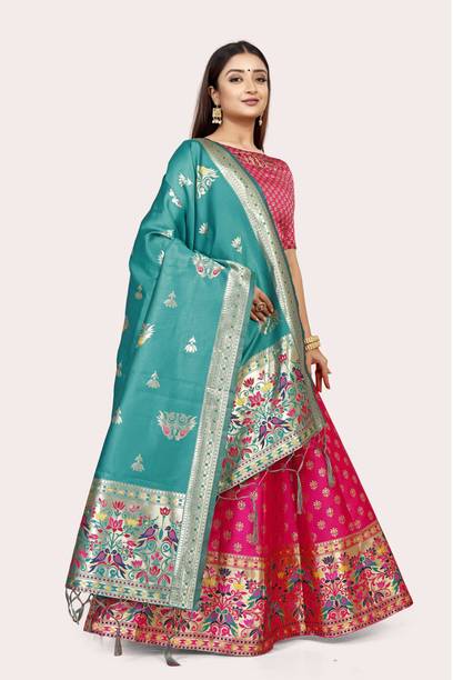 DISHWA FASHION Self Design Semi Stitched Lehenga Choli - Image 3