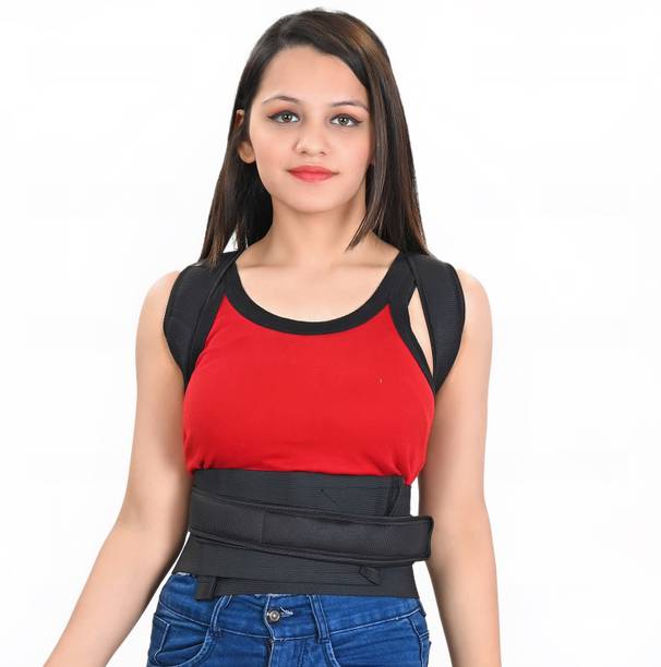 HEAREAL HEALTH CARE Unisex Magnetic Posture Corrector Belt for Back, Spine, Shoulder (BLACK) Posture Corrector