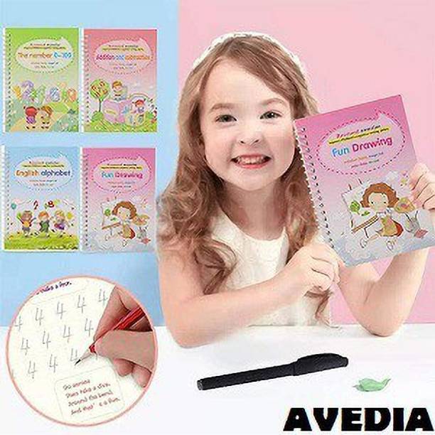 Avedia Reusable Calligraphy Sank Magic Practice Copybook Tracing Book for Preschoolers