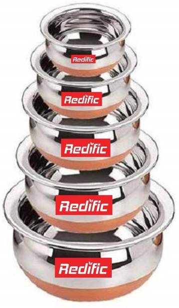 Redific (Capacity 0.400 L, 0.650 L, 0.950 L, 1.250 L, 1.850 L) Non-Stick Coated Cookware Set