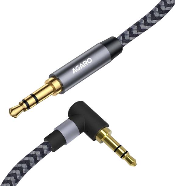 AGARO 3.5mm Audio Cable Stereo Aux 90 Degree Right Angle Aux Cable Male to Male 1 m AUX Cable