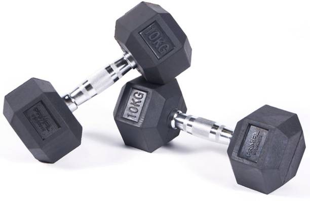 yash fitness HEX DUMBBELL 2pcs * 10kg FOR GYM & HOME EXERCISE. Fixed Weight Dumbbell