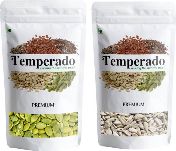 Temperado Raw pumpkin and Sunflower Seeds| Super Seeds Combo Pack| 200gm*2 Sunflower Seeds, Pumpkin Seeds
