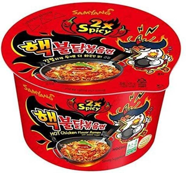 Samyang Hot Chicken 2X Spicy Bowl Noodles - 105gm | Pack of 1| Imported Cup Noodles Non-vegetarian