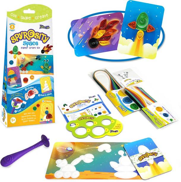 Quill On Spyrosity Space – Fun and Easy Arts & Crafts Kit for Boys Age 5 & Above
