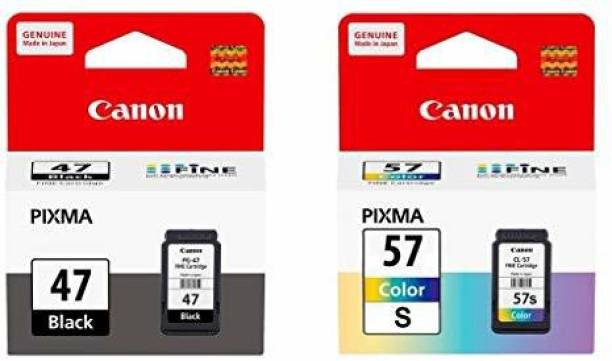 Canon PG47 & 57S Black + Tri Color Combo Pack Ink Cartridge