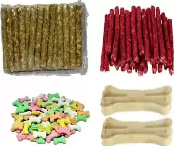 Foodie Puppies Chicken munchy+Mutton Munchy +chew Natural+White Bone 3Inch (each 700g) Chicken, Mutton Dog & Cat Chew
