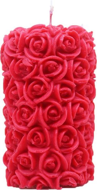 Shraddha Creation Designer Rose pillar lavender Candle
