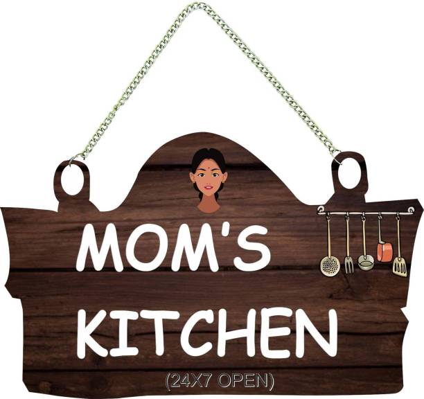 Crafts World Mom's Kitchen Wall Hanging For Kitchen Door Decor, Wall Hanging For Decor