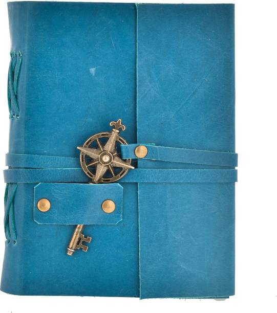 The Vintage Journal Premium Leather Journal With Metal Key Closure And 100% Recycled Paper A6 Diary Un-ruled 200 Pages