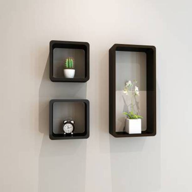 AN Craft WALL SELF CUBE SHAPE SHELVES SET OF 3 MDF MDF (Medium Density Fiber) Wall Shelf